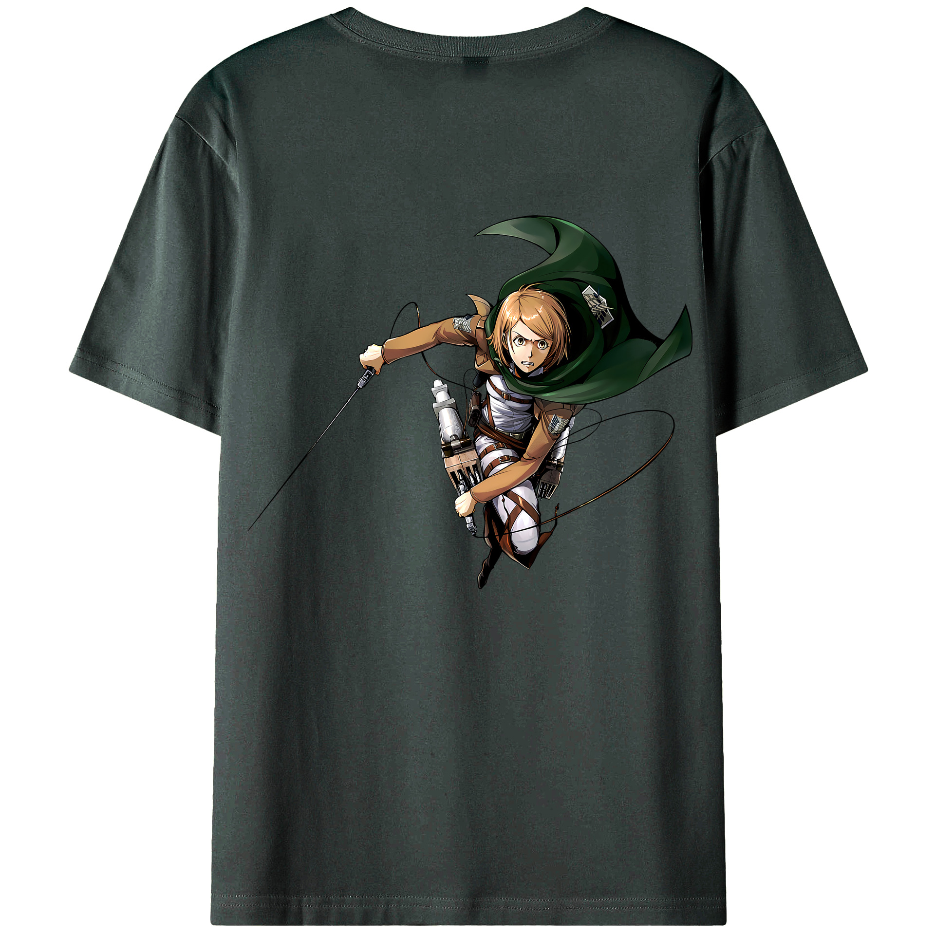 （画像用） 進撃の巨人 ペトラ·ラル Attack on Titan Petra Rall 綿100％ メンズ半袖Tシャツ（バックプリント） 通気性